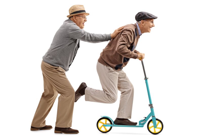 Seniors on a scooter